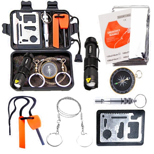 EMDMAK Survival Kit Outdoor Emergency Gear Kit for Camping Hiking Travelling or Adventures