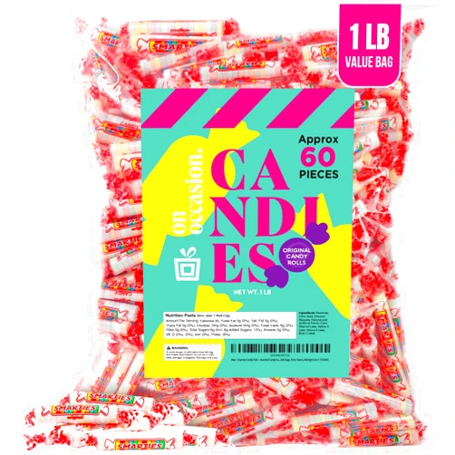 On Occasion Smarties Bulk Candy Rolls – Assorted Candy Variety Pack In Six Flavors – 1 lbs. Wafer Candy Assortment For Goodie Bags, Party Favors, Midnight Fun