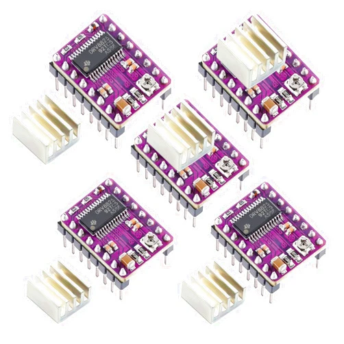 DaFuRui 5pcs DRV8825 Stepper Motor Driver Module for 3D Printer Ramps 1.4 StepStick+Heat Sink