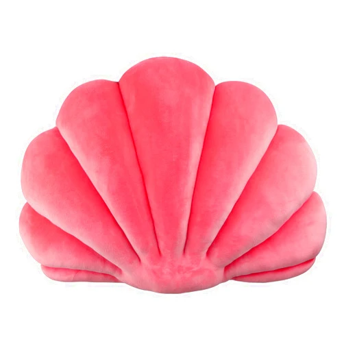 Yi-gog Seashell Pillow Sea Shaped Decorative Princess Throw Pillow 3D Velvet Soft Ocean Cute Throw Pillows for Bed Couch Chair Sofa Room 18 X 13 inch