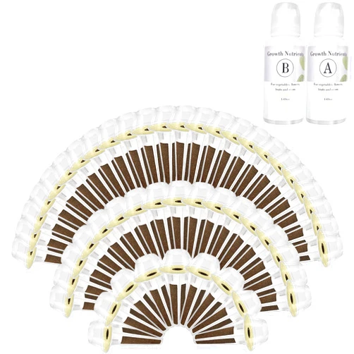Apoloseedic 200pcs Hydroponic Pods Kit for Aerogarden, idoo and MUFGA, Grow Anything Kit for Most Brands Includes 50 Grow Sponges, 50 Grow Baskets, 50 Domes, 50 Pod Labels, A&B Plant Food