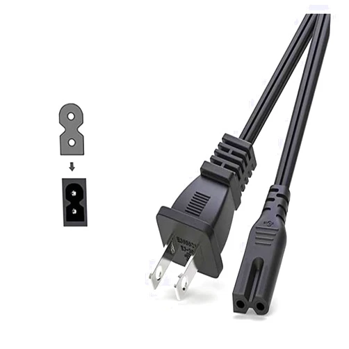 Generic TPG (UL Listed) 2 Prong Polarized 6Ft Power Cord C7 Connector AC Power Cable Replacement for Vizio D-E-M Series TV, Sewing Machine, PlayStation PS1/PS2, Sony, Bose, Brother, Singer