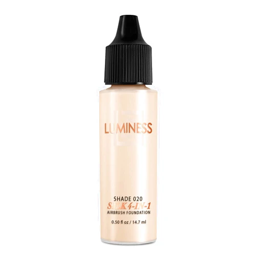 Luminess Air Silk 4-In-1 Airbrush Foundation- Foundation, Shade 020 (.5 Fl Oz) - Sheer to Medium Coverage - Anti-Aging Formula Hydrates and Moisturizes - Professional Makeup Kit for Cordless Air Brush