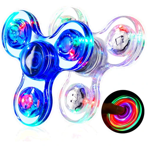 Gigilli Fidget Spinners for Kids 2 Pack, Light up Sensory Fidget Toys for Adults Kids 4-8-12, Valentines LED Glow in The Dark Fidget Toys for ADHD Autism Kids 5-7 Boys Girls Classroom Prizes Fidgets
