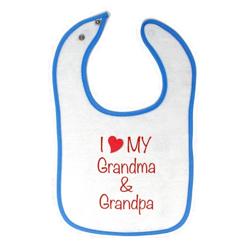 Cute Rascals Toddler & Baby Bibs Burp Cloths Grandpa Grandfather I Love My Grandma and Grandpa Grandfather Cotton Baby Items for Baby Girl & Boy White Blue Design Only