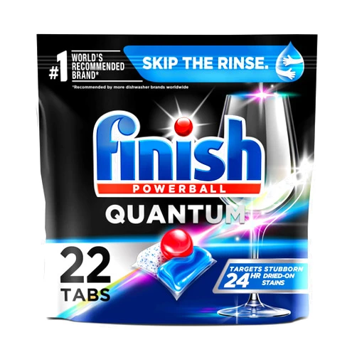 Finish Quantum Powerball, Dishwasher Pods, Dishwasher Detergent Liquid, Dishwasher Soap, Advanced Clean & Shine, 22ct Dishwasher Tablets