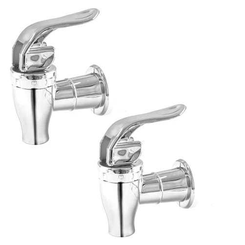 Biaungdo 2 Pcs Replacement Spigot for Beverage Dispenser, Silver Push Style Beverage Dispenser Carafe Spigot Water Dispenser Replacement Spout Faucet