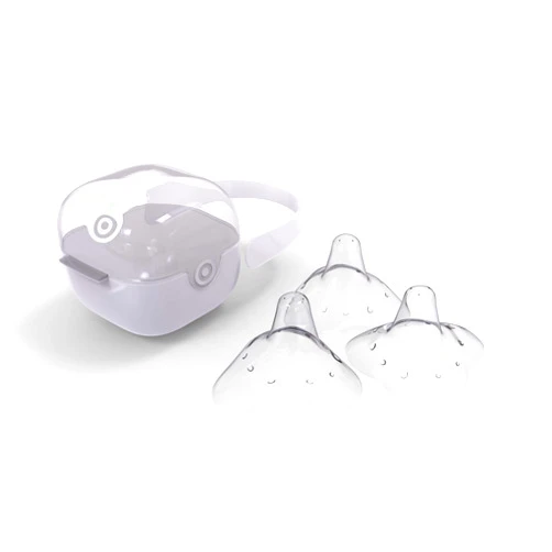 purifyou Nipple Shields for Nursing Breastfeeding Newborn, 24mm / 20mm / 18mm / 16mm, Set of 3 Silicone Nipple Shield with Free Case Latch Assist Nipple Guard & Breastfeeding Shield (24mm)