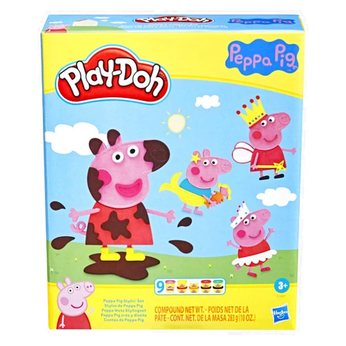 Play-Doh Peppa Pig Stylin' Set, Peppa Pig Playset with 9 Cans and 11 Tools, Peppa Pig Toys for 3 Year Old Girls and Boys and Up