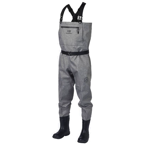 BASSDASH IMMERSE Breathable Ripstop Stocking Boot Foot Fishing Hunting Waders Lightweight Grey Camo Chest Wader for Men Women