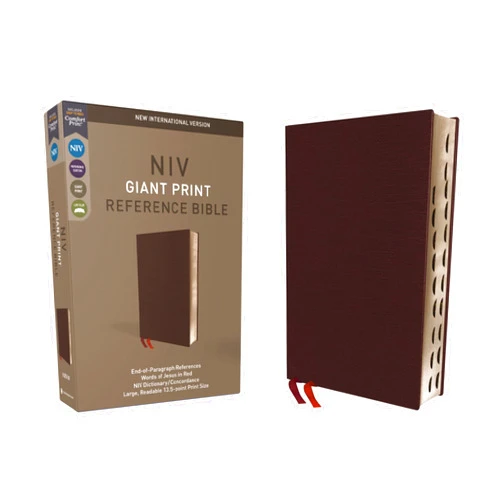 By Zondervan (Author) NIV, Reference Bible, Giant Print, Bonded Leather, Burgundy, Red Letter, Thumb Indexed, Comfort Print