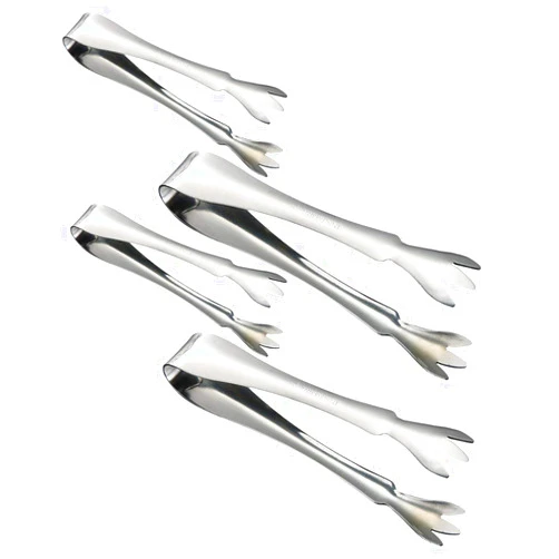 Hemoton 4pcs Ice Cube Tongs Fruits Tong BBQ Tong Restaurant Tong Locking Food Tong Restaurant Clamp Buffet Tong Buffet Serving Tong Stainless Steel Towel Tong Cooking Tongs Frying Tong