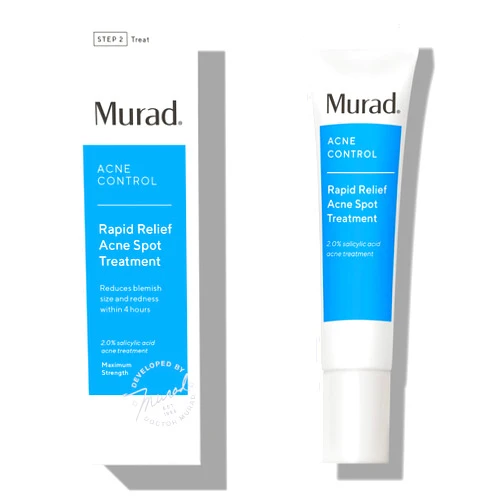 Murad Rapid Relief Acne Spot Treatment – Acne Control Max Strength 2% Salicylic Acid Clear Gel Blemish Remover - Fast Active Acne Relief Backed by Science, 0.5 Oz
