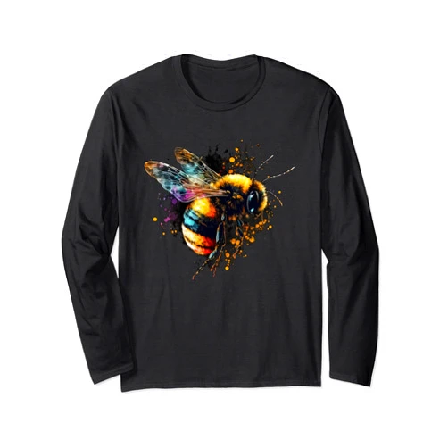 BuzzingBees Watercolor Bee Design for Beekeepers, Apiarists Lovers Long Sleeve T-Shirt