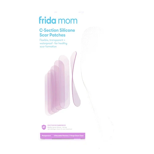 Frida Mom C-Section Silicone Strips, C-Section Recovery Must Have Scar Patches, Reusable Medical Grade Treatment for Keloid Scars, Includes Case & Pouch