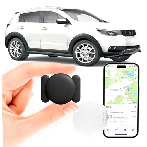 HONGTOP H Car GPS Tracking Device for Vehicles,Cars etc,1PCS Real Time Vehicle Tracker with Magnetic Case, Work with Find My (iOS Only), No Monthly Fee (Black)