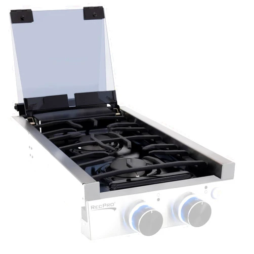 RecPro RV Glass Top for Two Burner Cooktop | Replacement and Greystone | Scratch and Heat-Resistant Cover