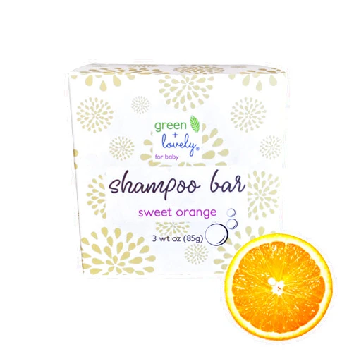Green + Lovely Sweet Orange Baby and Kids Shampoo + Body Bar /// Gentle SLS, Sulfate, and Paraben free hair and body wash for babies and kids