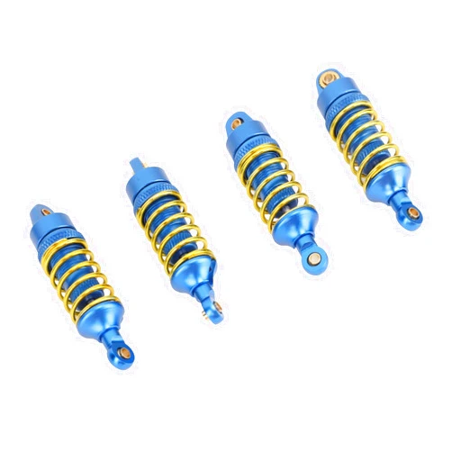 SASKATE 4Pcs RC Car Shock Absorber, Front Rear Shock Absorber Damper Assembled Set, Aluminum Alloy Shock Damper for TRAXXAS E Revo 1/16 RC Car (Blue)