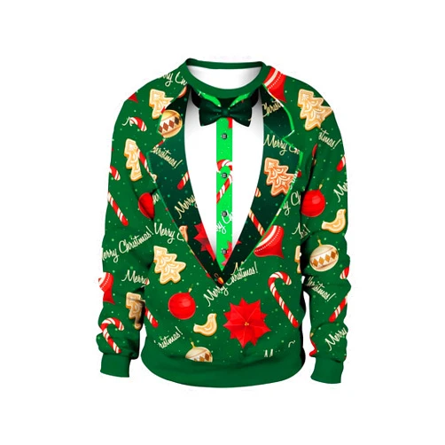 Colorful House Unisex's Ugly Christmas Jumper Sweater Printed Pullover, 3D Digital Print Sweatshirt