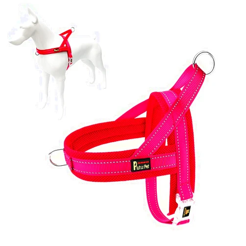 Plutus Pet No Pull Dog Harness with Breathable Mesh Padded, Adjustable Reflective Escape Proof Dog Harness, Quick Fit Dog Vest Harness for Small Medium Large Dogs(M, Pink)