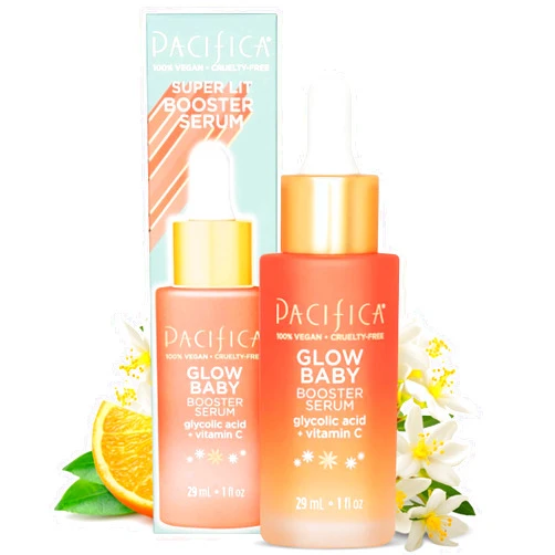 Pacifica Beauty, Glow Baby Booster Serum For Face, Vitamin C and Glycolic Acid, Brightens and Supports, For All Skin Types, Fragrance Free, Clean Skin Care, Vegan & Cruelty Free , 1 Fl Oz