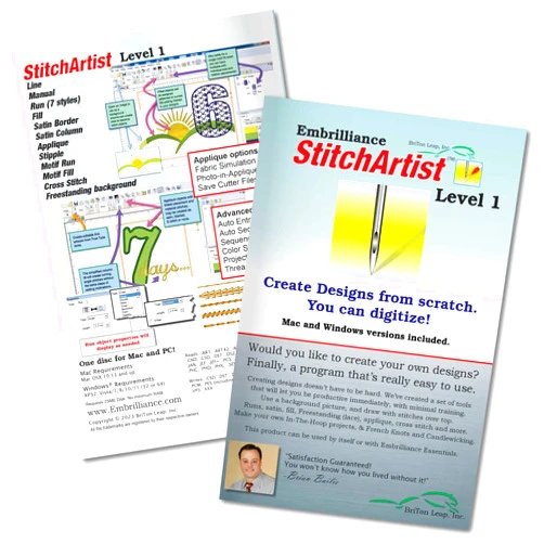 Embrilliance StitchArtist Level 1, Digitizing Embroidery Software for Mac & PC