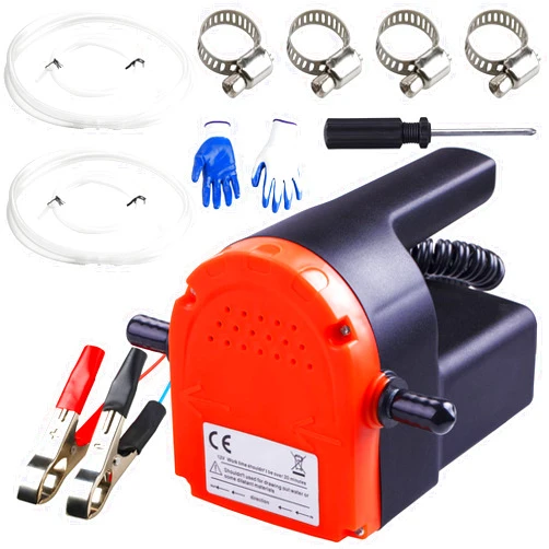 PLUMIA 12V 100W Oil Change Pump Extractor, Upgraded Oil/Diesel Fluid Extractor Scavenge Suction Transfer Pump, Marine Electric For Boat, Car, Motorcycle, ATV, RV, Truck, Motorbike
