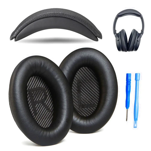 AHG Accessory House Global AHG QC35 earpads / QC35 ii Headband pad Cushion kit. Compatible w/Bose QuietComfort 35 ii / QC35 Headphones (Black). Premium Headband Design | Seamless DIY Assembly | Superior Comfort and Durability