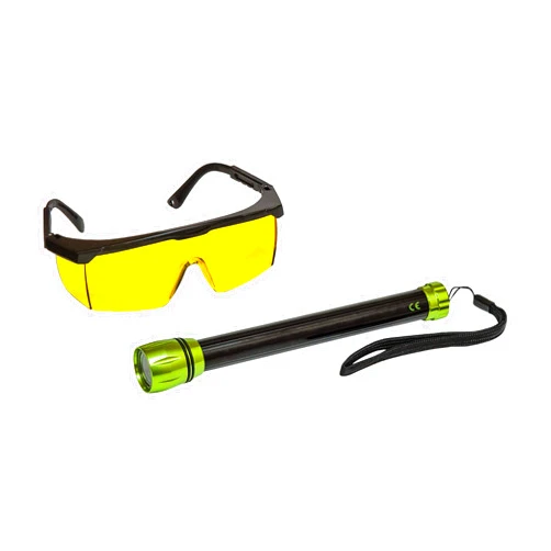 3M LEAKFINDER LF400 Cordless LED Leak Detection Flashlight Kit - Up to 6' Range, Blue LED Light, Slim Design, Fluorescent Enhancing Glasses, 3 AAA Batteries, Made in USA