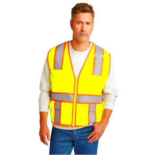 Cornerstone ANSI 107 Class 2 Surveyor Zippered Two-Tone Vest