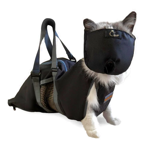 Cinf Cat Nail Clipping Cleaning Grooming Restraint Bag (Free Muzzle) Set No Scratching Biting for Bathing Nail Trimming Injecting Examining(Black,L)