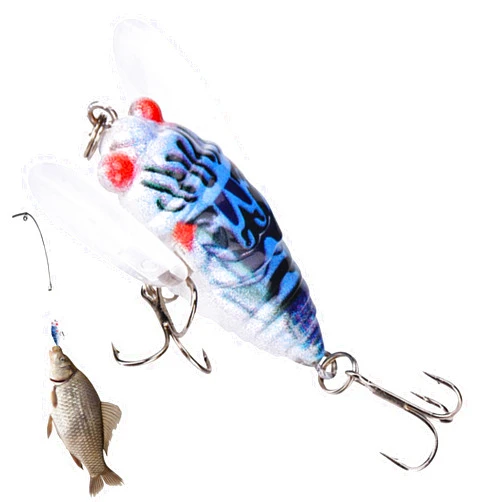 Generic Cicada Fishing Catcher - Fly Fishing Flie-s, 6cm Cicada Fishing Fliesd - Popper Top-Water Popping Lures - Fishing Lures for Bass, Crappie, Bluegill, Trout, Salmon, Perch, Sunfish & Panfish