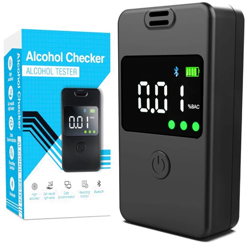 Bilt Hamber Breathalyzer Professional-Grade Accuracy-Alcohol Analyzer with Connectivity Digital Blue LCD Display for Personal Home or Party Use