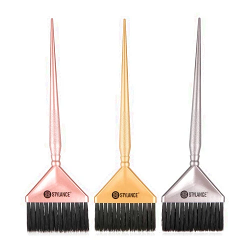 MEN'S GROOMING BARBER PRO 3 Pieces Hair Color Tool Set - Brush Kit for Salon & DIY Hair Coloring (Silver, Rose Gold, Gold)