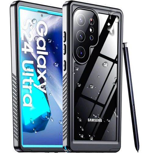 Temdan Designed for Samsung Galaxy S24 Ultra Case,Waterproof Built-in Lens & Screen Protector [Full Body Shockproof][Military Drop Proof][IP68 Underwater] Phone Case for S24 Ultra 5G-Blue (2024)