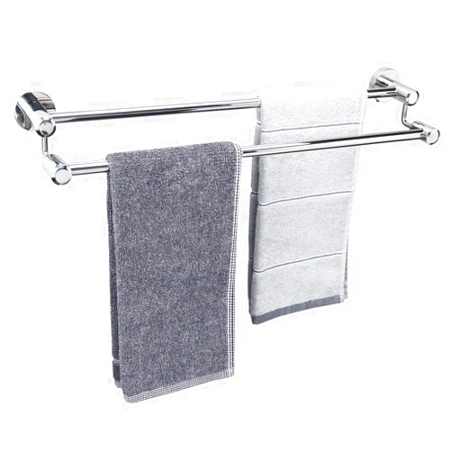 TocTen Double Bath Towel Bar - Thicken SUS304 Stainless Steel Towel Rack for Bathroom, Bathroom Accessories Double Towel Rod Heavy Duty Wall Mounted Towel Holder (Chrome, 24)