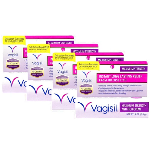 Vagisil Medicated Anti-Itch Creme Maximum Strength - 1oz, Pack of 5