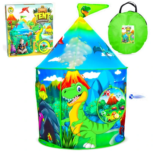 YoYa Toys Dinosaur Play Tent for Toddler Boys & Girls | Foldable Dino Indoor Outdoor Playhouse Fort with Games & Carrying Bag | Adorable Kids Tent Playset Makes a Great Gift Idea