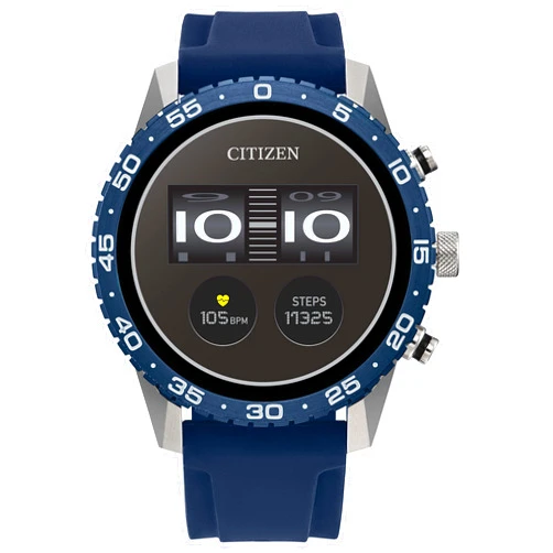 Citizen CZ Smart PQ2 44MM Sport Smartwatch with YouQ App with IBM Watson® AI and NASA research, Wear OS by Google, HR, GPS, Fitness Tracker, Amazon Alexa™, iPhone Android Compatible, IPX6 Rating