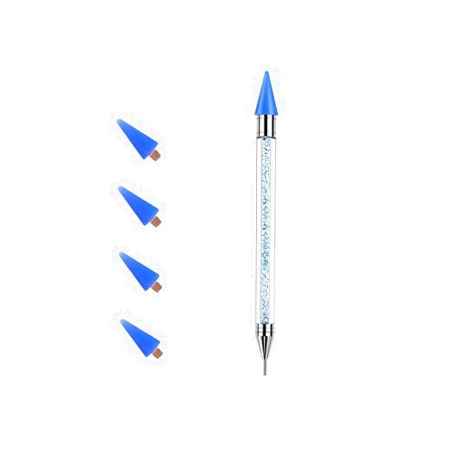 Mongtaydep Diamond Painting Pen Nail Rhinestone Picker Dotting No Wax Pencil Dual-ended Gems Crystal Beads Handle Manicure Nail Art DIY 5D Diamond Art Painting Accessories Decoration Tool (Blue)