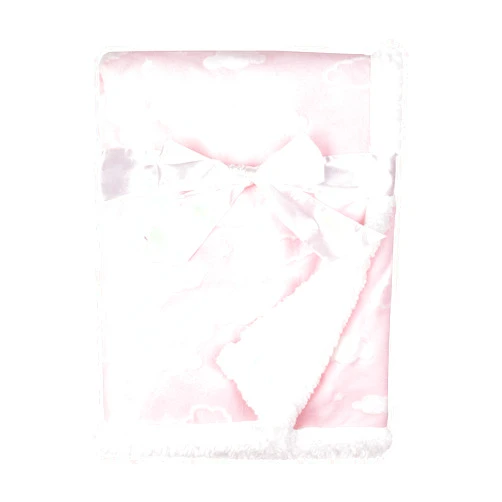 American Baby Company Heavenly Soft Chenille Sherpa Receiving Blanket, 3D Pink, 30
