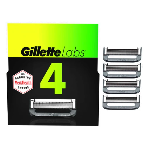 Gillette Labs Mens Razor Blade Refills Compatible with Gillette Labs Razors - 4 Cartridges With Exfoliating Bar