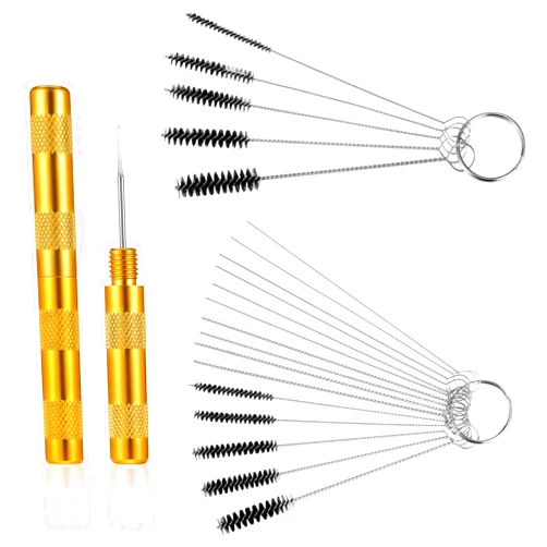 Tucnoeu Airbrush Cleaning Kit,Airbrush Cleaner for Spray Paint,Multi-Purpose Straw Cleaner Brushes Sets,Airbrush Accessories with 10 Cleaning Needles,10 Cleaning Brushes and 2 Sharp Pick Needle