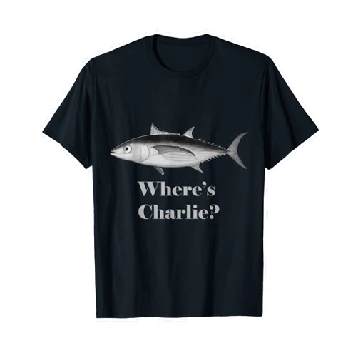 Tuna Fish Fanatics Where's Charlie Albacore Tuna Fishing Fish Illustration T-Shirt