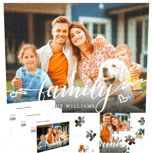Magcustomich Custom Puzzle from Photos 1000/500/300 Pieces, Customized Jigsaw Puzzle for Husband/Wife, Christmas Puzzles Gift for Men/Women, Personalized Wooden Puzzles for Adult Kids Family Couples Lovers