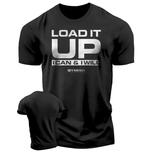 Gymish Lifestyle Load It Up Gym Workout Shirts for Men, Weightlifting Mens T-Shirt