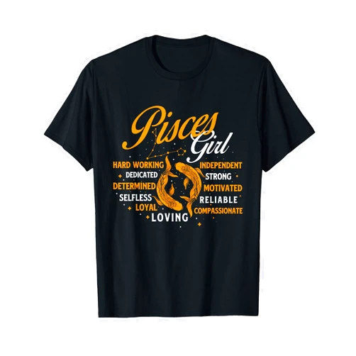 Pisces Zodiac Sign Shirts Pisces Girl - Astrology Horoscope Zodiac Sign Birthday T-Shirt