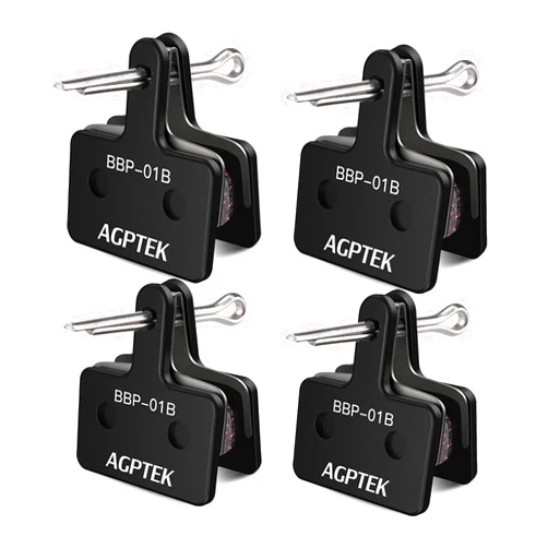 AGPTEK Bike Brake Pads, High-Performance Brake Pads, Disc Brake Pads & Spring (Semi-Metallic) for Mountain Bike Disc Brakes,Bike Pads Compatible with TRP Tektro Shimano Deore Br