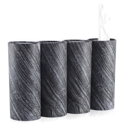 SINGARO Car Tissue Holder, 4 Pack Car Cup Holder Facial Tissues with Kleenex Travel Tissue Bag, Quick and Convenient Flower Combination Car Tissue Box(4 Canisters/200 Tissues) Black